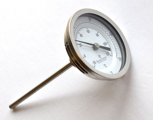 Thermometer, 3" Dial, 6" Stem